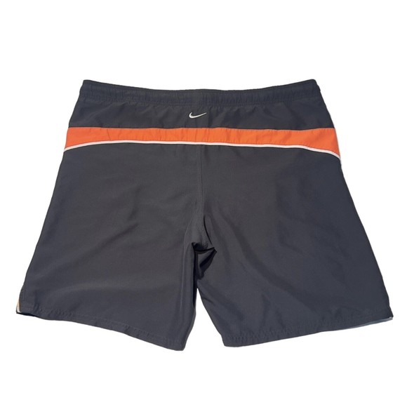 Vintage Nike Board Shorts Mens Gray Orange Drawstring Board Shorts Med‎ - Picture 2 of 8